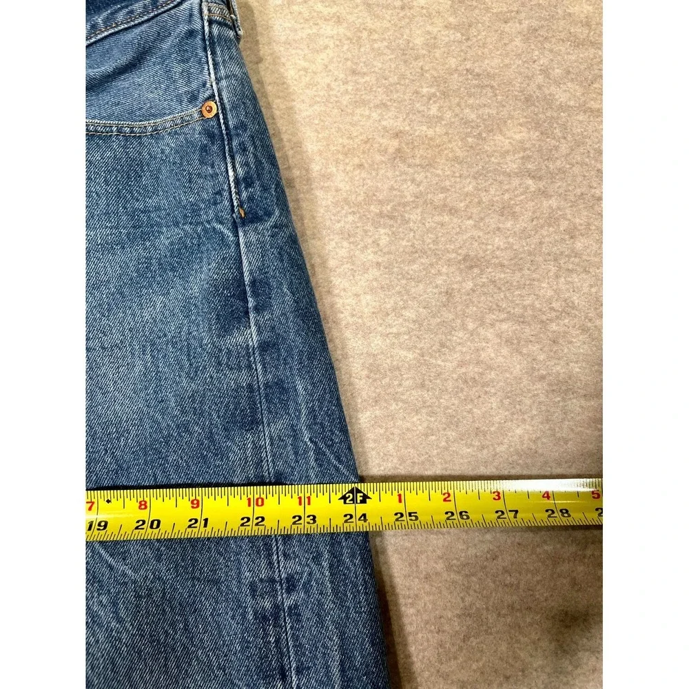 Levi's‎ 501 Authentic Jeans Mens 38x32 Blue Whiskering Denim Cotton Straight Leg